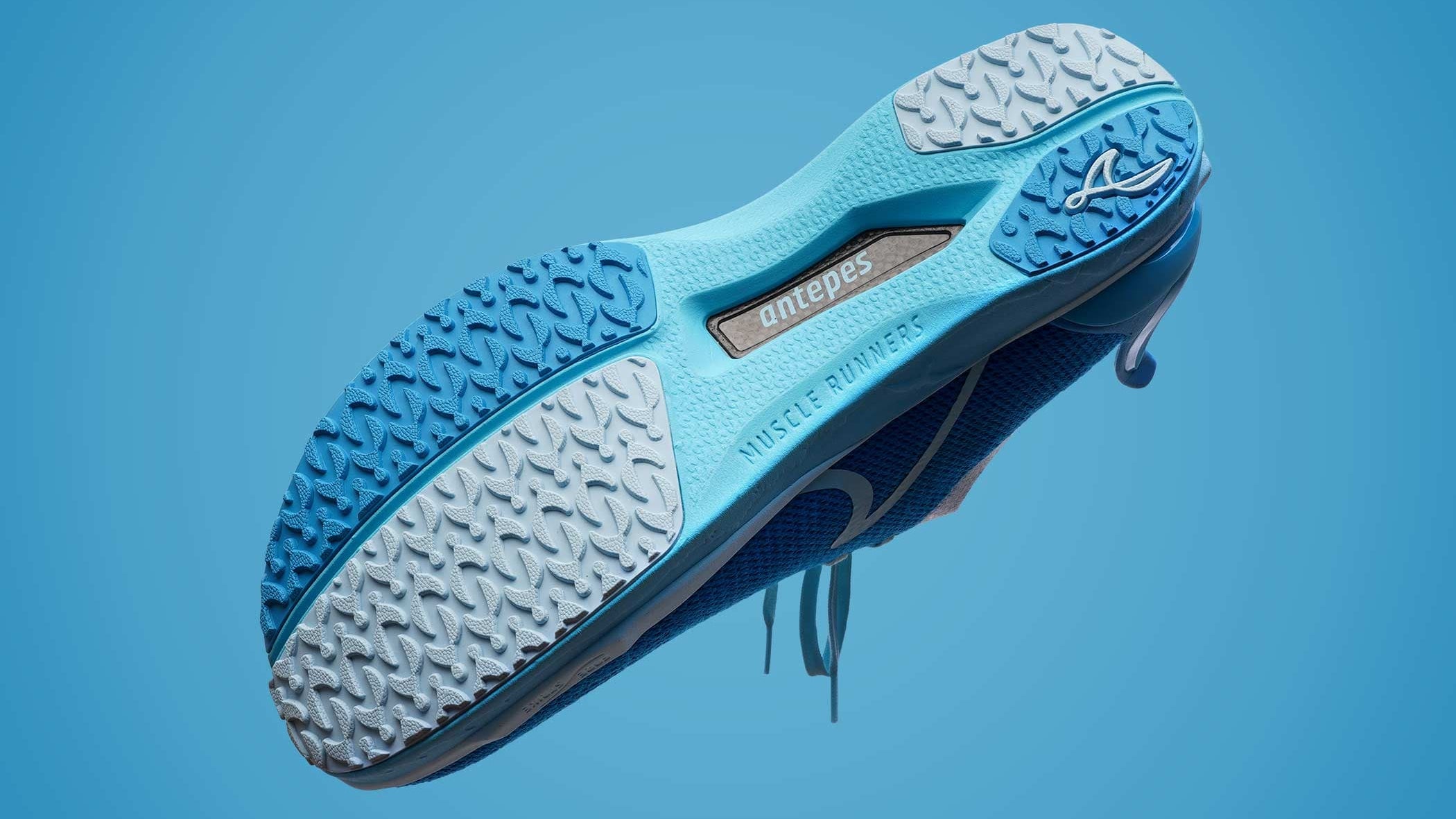 antepes Muscle Runners Hawaii Ocean Blue outsole bottom view