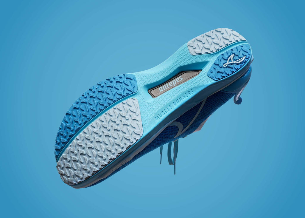 antepes Muscle Runners Hawaii Ocean Blue outsole bottom view